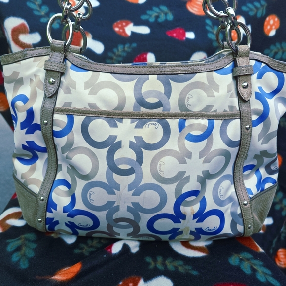 COACH Alexandra Chsin Link Clover Signature C Multicolor Shoulder Bag - Picture 3 of 8